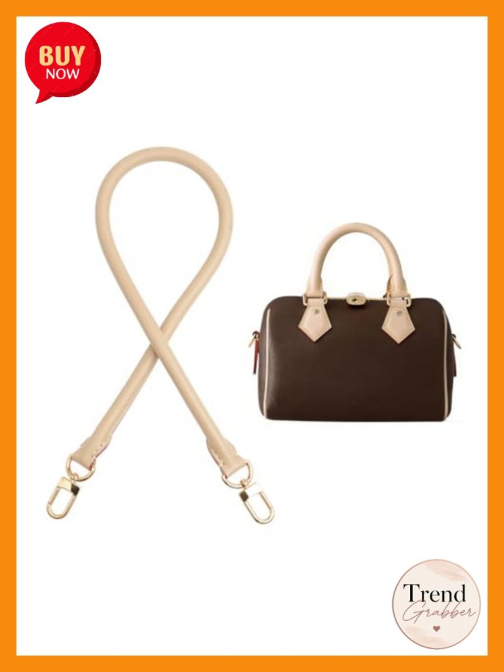 Vachetta Leather Shoulder Strap Replacement for Speedy 25 30 35 Apricot